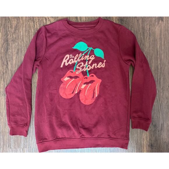 Rolling‎ Stones Branded Cherry Crewneck Large - Picture 1 of 2